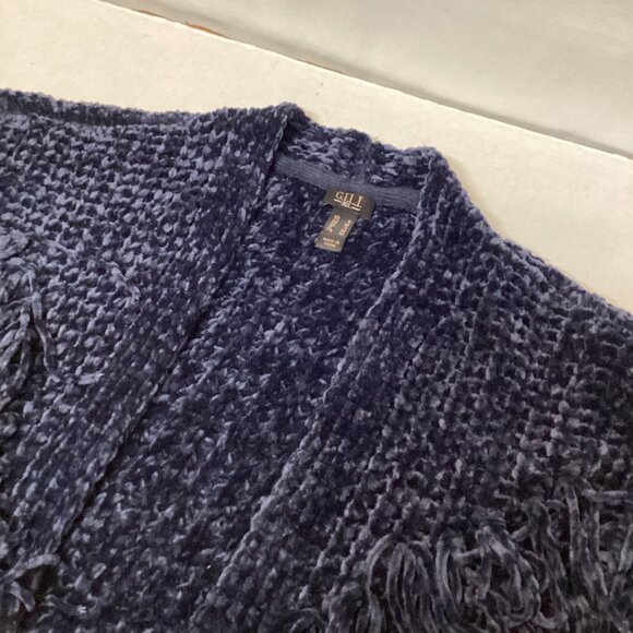 G.I.L.I. Open-Front Chenille Cardigan with Fringe Detail XXS LEFT ONLY ONE! - Picture 8 of 8
